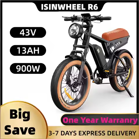 Isinwheel R6 adult E-bike 900W 43V13Ah battery commute Electric Bike,20-inch Fat Tire E-Mountain bik