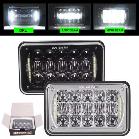 1pc Motorcycle 4X6 Inch LED Headlight Hi Low Beam For Suzuki DRZ400SM DRZ400S DRZ400E 60W Motorbike 