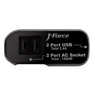 J-Force iPhone/スマートフォン充電対応 電源タップ 『世界平和シリーズ』 AC2口+USB 2ポート インテリジェントチップ搭