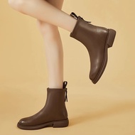 KY/16 Real Flat Ankle Boots Women's Autumn Boots2023Winter New All-Match Brown Boots Chelsea Dr. Martens Boots AQRG