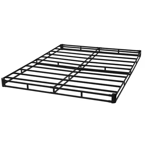 Box Spring, Queen Size Bed Frame with Washable Fabric Cloth, Heavy Duty Metal Frame for Queen Bed, 4
