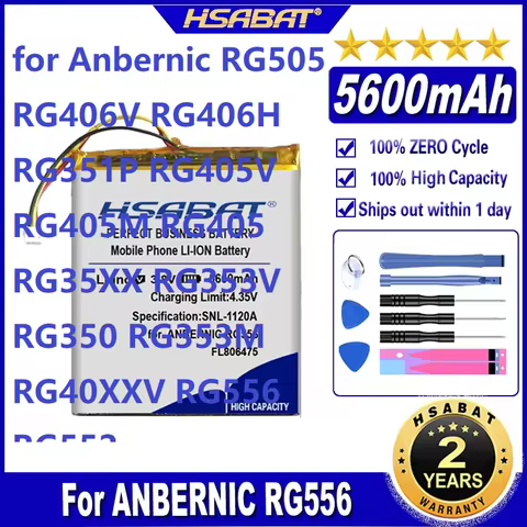 HSABAT Battery for Anbernic RG505 RG406V RG406H RG351P RG405V RG405M RG405 RG35XX RG353V RG350 RG353