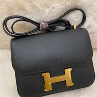 mini constance 黑、金扣