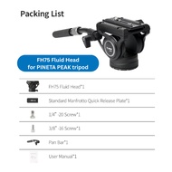 YC Onion FH60/FH75 Fluid Head Aluminum Alloy with Detachable Pan Bar for Multiple-Type Tripod Monopo