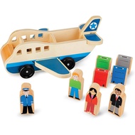 Melissa & Doug Wooden Airplane Play Set with 4 Play Figures and 4 Suitcases