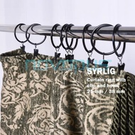 NOVO Curtain Ring with Clip and Hook Set of 10 (25mm / 38mm) / Cecincin Langsir Berklip dan Cangkuk 