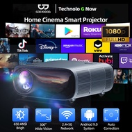GOOJODOQ Projector 4K Full HD 650ANSI High Brightness 5.7 inch 1080P 2.4GHz + 5G WiFi  For Windows A