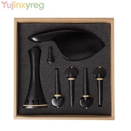 YUJINPH violin tailpiece Set, Complete Set 4/4-3/4 Size Violin Accessory Parts Set, Premium Ebony Ma