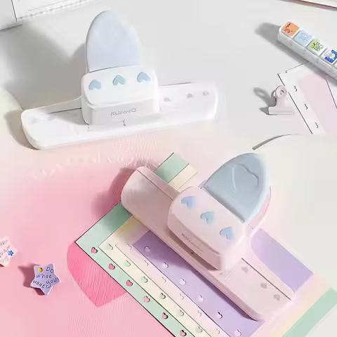 Heart-shaped 3-hole punch, loose-leaf punch, 19mm hole spacing, suitable for notebooks of various si