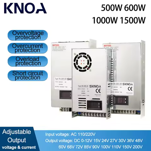 500W 600W 1000W 1500W Adjustable Switching Power Supply 0-12V 15V 24V 36V 48V 60V 72V 85 90V 150V 22