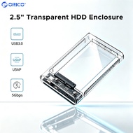 ORICO Transparent 2.5 Inch SATA Hard Drive Enclosure USB3.1 Gen2 10Gbps Type-C External SSD HDD Case