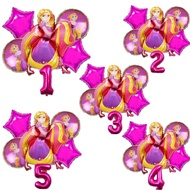 New Tangled Rapunzel rolled up Princess  Balloon Set Aluminum Foil Balloons for Kids Birthday Party 