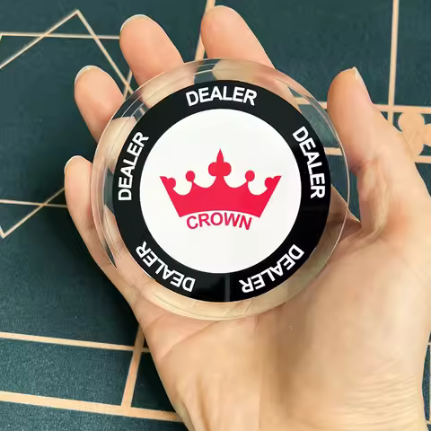 8cm Large Crown Crystal Dealer, Texas Holdem Poker Dealer Button, Casino Chips Accessories