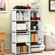 Portable Iron Multipurpose Bookshelf 4 Tiers 5 Tiers 2 Sides Grey gjah