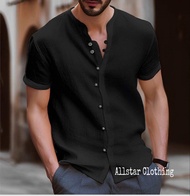 Allstar - Kaos V Neck Style Kemeja Lengan Pendek Polos Distro / Kaos Kemeja / Kaos V Neck Kancing / 