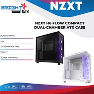 NZXT H6 Flow Compact Dual-Chamber Mid-Tower Airflow Case - Matte Black | Matte White