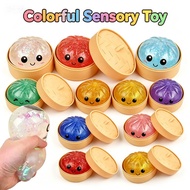 Stress Relief Glitter Dumpling Squishy Toy Simulation Steamer Squeezable Blind Box