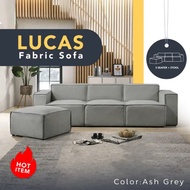 3 SEATER FABRIC MODERN SOFA WITH STOOL (Free installation )