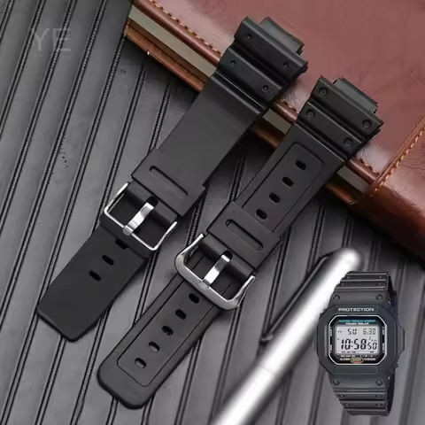 Wear-resistant Ultra Durable Exquisite Resin Watch Strap for Casio G-Shock 3229 DW-5600E/BBN 3159 GW