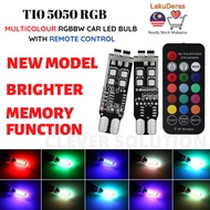 (New Model) T10 W5w Led Multicolour Led Bulb 5050 Smd Car Light With Remote Control
