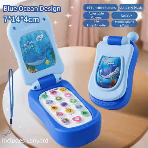 Flip Cover Simulation Flip Phone Voice Safe Design Early Education Musical Electronic Phones Electro