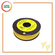 KSS EC Cable Marker Plain Cut 3-4.2mm Yellow Symbol/No./Alphabet: -/+/0/1/2/3/5/6/7/8/9/A/B/C/E/G/H/