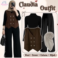 4-in-1 Trendy Teenage Set (Vest, Jennie Pants, Inner, Bella Square, Bag) Girls' Hangout Suit AS4W