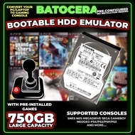 Batocera 750GB Bootable System Emulator Gaming Hardisk Full Games with PS3