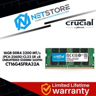 CRUCIAL 16GB DDR4 3200 MT/s (PC4-25600) CL22 DR x8 Unbuffered SODIMM 260pin - CT16G4SFRA32A