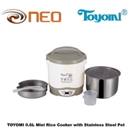 TOYOMI 0.6L Mini Rice Cooker with Stainless Steel Pot RC 616