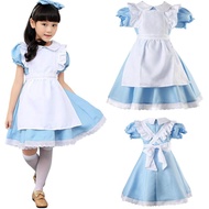 ธรรมชาติ Star Alice in Wonderland เด็กสาวปาร์ตี้ฮาโลวีนเครื่องแต่งกายแม่บ้าน Lolita COSPLAY ชุดเครื่