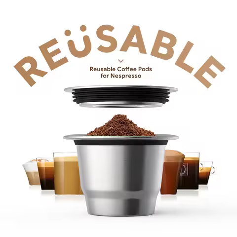 For Nespresso Reusable Coffee Capsule Stainless Steel Crema Espresso Refillable Filters Pod Fit Inis