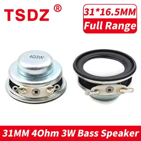 2Pcs 31MM 4 Ohm 3W Mini Speaker Full Range Sound Midrange Bass PU Side Speaker Bluetooth Loudspeaker
