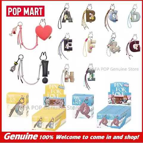 Genuine New POPMART THE MONSTERS PIN FOR LOVE Series Letter Pendant Blind Box Labubu Cute Keychain A