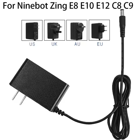 For Ninebot Zing E8 E10 E12 C8 C9 C10 C20 Charger - 25.2V 1A US/EU/UK/AU Plugs Battery Power Adapter