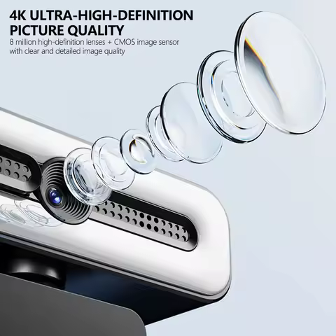 4K/1080P USB Webcam with Light Privacy Cover Tripod Type-C for PC Zoom Streaming Meeting Desktop Vid