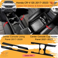 Honda CRV CR-V G5 2017-2023 Center Console Cup Holder Panel Carbon Trim For CRV Car Accessories