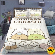 Sumikko gurashi Bedsheet Pillowcase Single/Super single/Queen/King Sumikko gurashi Bed Set Fitted Bedsheet Cartoon Beddings Korean Cotton