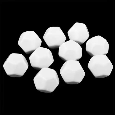 5/10/20Pcs D12 22mm Blank White Color Dice 12-Sided Can Be Written by Marker Pen for Board Games Acc