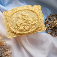 美國西洋古董飾品 / 維多利亞法式情侶賽璐珞塑料珠寶盒/復古首飾