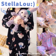 Anime theme Stella Lou Pyjamas Women Baju Tidur Wanita Disney Cartoon Long Sleeve