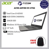 Acer Aspire E5-476G Notebook i5-8250U 8GB DDR4 RAM 256GB SSD NVIDIA Geforce MX150 Win 10 Home Laptop