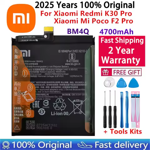100% Original Replacement Battery BM4Q For Xiaomi Redmi K30 Pro K30Pro Poco F2 Pro Genuine Phone Bat