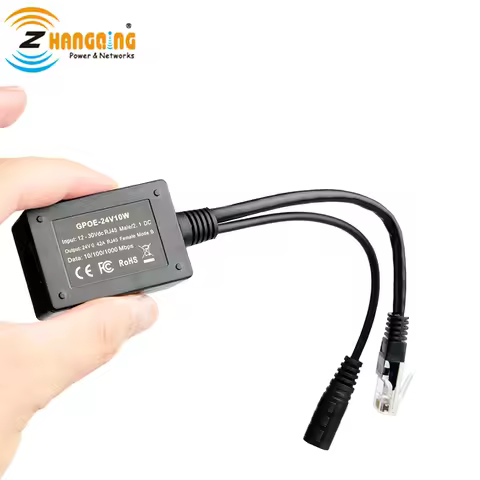 24V Gigabit PoE Converter Input12-30V Output 24V PoE set up injector for MikroTIk, Ubiquiti, 12V Sol