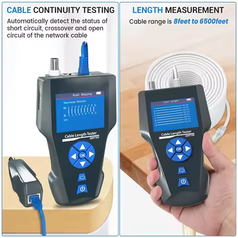 NOYAFA NF-8601S Cable Tester with PoE/PING Function Lan Measure Tester Measure Length Wiremap Tester