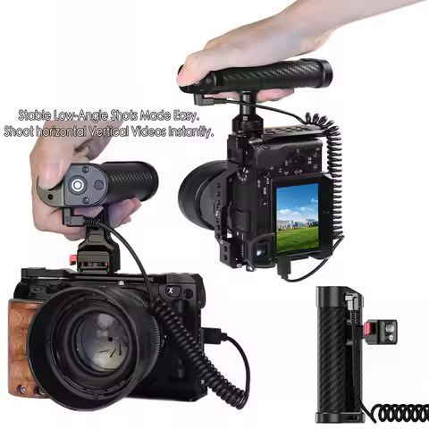 Feichao Adjustable Height Camera Grip NATO Rail Mount for Canon R50 Nikon ZF Sony ZVE10 Cage DSLR Sh