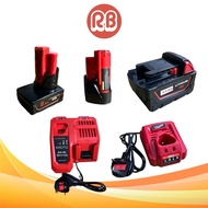 📦Ready Stock📦 Milwaukee Replacement Battery & Charger M12 M18 Lithium 8.0 ah 18V Capacity Battery