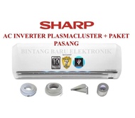 PEMASANGAN DKI AC INVERTER SHARP 1PK AH-XP10UHY R32 PLASMACLUSTER