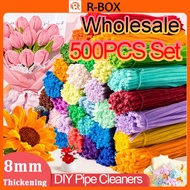 500Pcs Thicken 8MM Fuzzy Wire Set Plush Flower Kit DIY Artificial Flower Handmade Decor