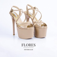 Jojo Bragais Flores Nude-Glossy 6.5-Inch High Heels | Pageant Heels | Platform Heels